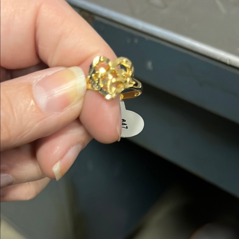 Lady Remington Vintage Gold Plated Heart Ring size 7 647